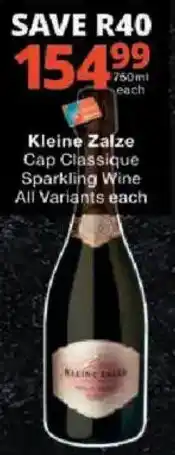 Checkers Kleine Zalze Cap Classique Sparkling Wine offer