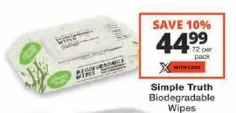 Checkers Simple Truth Biodegradable Wipes offer