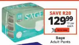 Checkers Sage Adult Pants offer
