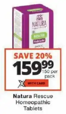 Checkers Natura Rescue Homeopathic Tablets offer