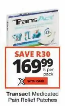 Checkers TransAct Medicated Pain Relief Patches offer