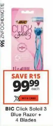 Checkers BIC Click Soleil 3 Blue Razor offer