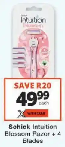 Checkers Schick Intuition Blossom Razor offer