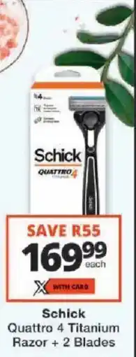 Checkers Schick Quattro 4 Titanium Razor offer