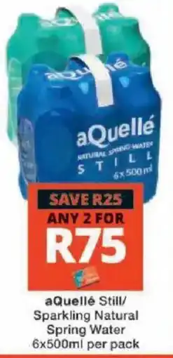 Checkers aQuellé Still/Sparkling Natural Spring Water offer