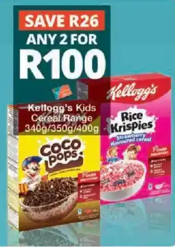 Checkers Kellogg's Kids Cereal Range offer