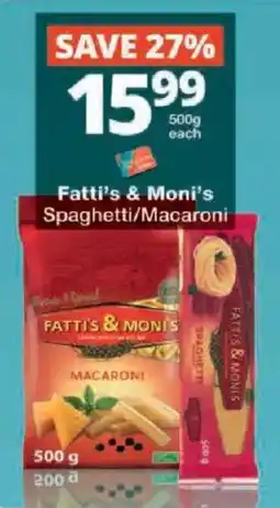 Checkers Fatti's & Moni's Spaghetti/Macaroni offer