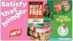 Checkers Knorr Pasta Pot offer