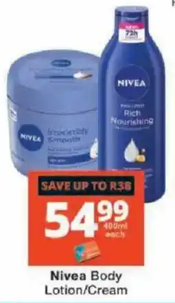 Checkers Nivea Body Lotion/Cream offer