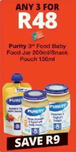 Checkers Purity 3rd Food Baby Food Jar offer