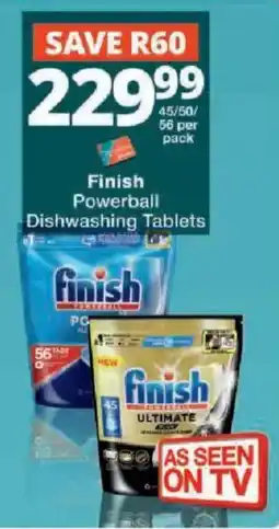 Checkers Finish Powerball Dishwashing Tablets offer