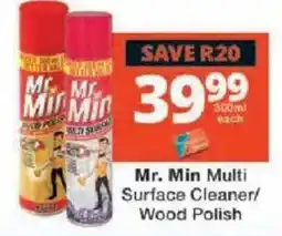 Checkers Mr. Min Multi Surface Cleaner/Wood Polish offer