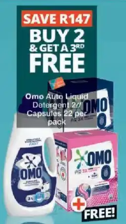Checkers Omo Auto Liquid Detergen/ Capsules offer