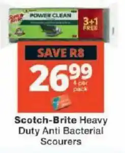 Checkers Scotch-Brite Heavy Duty Anti Bacterial Scourers offer