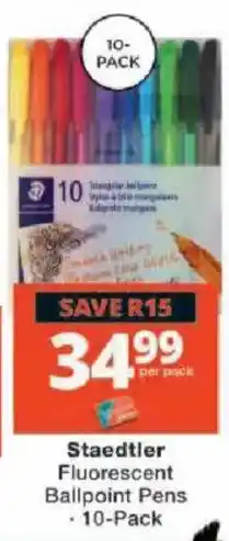 Checkers Staedtler Fluorescent Ballpoint Pens offer