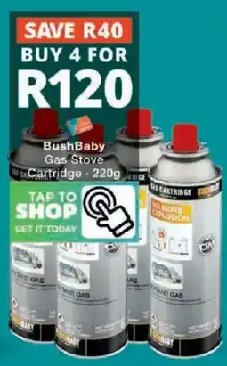 Checkers BushBaby Gas Stove Cartridge offer