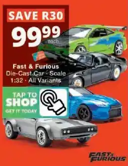 Checkers Fast & Furious Die-Cast Car offer