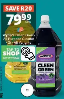 Checkers Wynn's Cleen Green All Purpose Cleaner offer