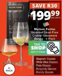 Checkers Maison Forine Gourmet Lead-Free Crystal Glassware Range offer