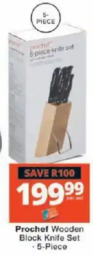 Checkers Prochef Wooden Block Knife Set offer