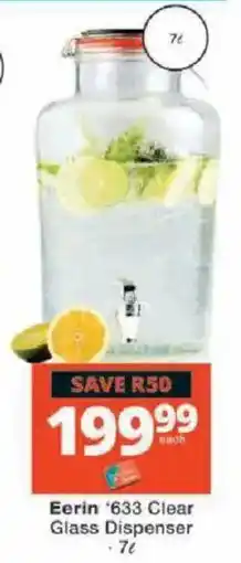 Checkers Eerin '633 Clear Glass Dispenser offer