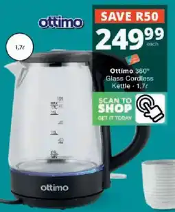 Checkers Ottimo 360° Glass Cordless Kettle offer