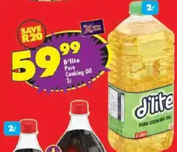 Shoprite D'lite Pure Cooking Oil offer