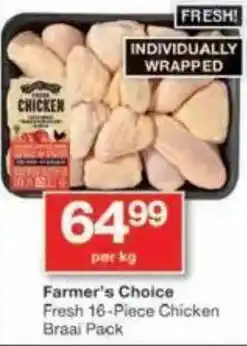 Checkers Hyper Farmer's Choice Fresh 16-Piece Chicken Braai Pack offer