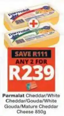 Checkers Hyper Parmalat Cheddar/White Cheddar/Gouda/White Gouda/Mature Cheddar Cheese offer