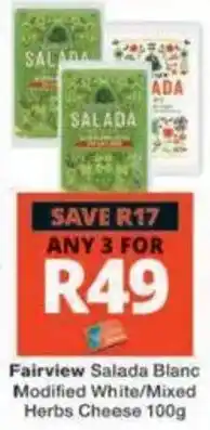 Checkers Hyper Fairview Salada Blanc Modified White/Mixed Herbs Cheese offer