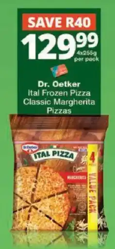 Checkers Hyper Dr. Oetker Ital Frozen Pizza Classic Margherita Pizzas offer
