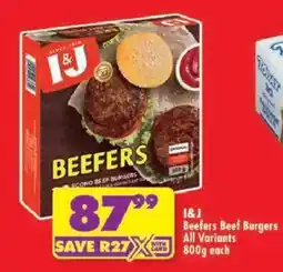 Shoprite I&J Beefers Beef Burgers offer