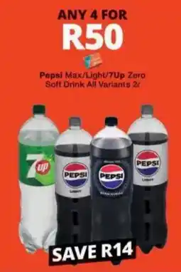 Checkers Hyper Pepsi Max/Light/7Up Zero Soft Drink All Variants offer