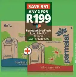 Checkers Hyper Parmalat EverFresh Long Life Full Cream/ Low Fat Milk offer