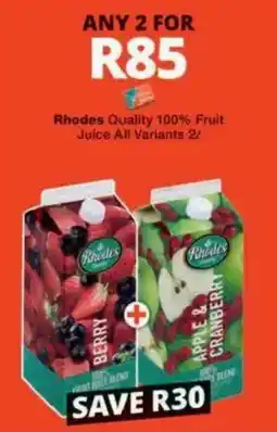 Checkers Hyper Rhodes Quality 100% Fruit Juice offer
