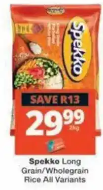 Checkers Hyper Spekko Long Grain/Wholegrain Rice offer