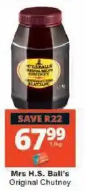 Checkers Hyper Mrs H.S. Ball's Original Chutney offer