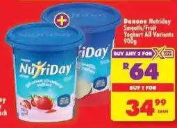 Shoprite Danone Nutriday Smooth/Fruit Yoghurt offer