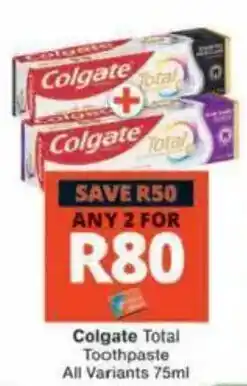 Checkers Hyper Colgate Total Toothpaste offer