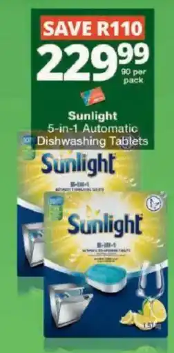 Checkers Hyper Sunlight 5-in-1 Automatic Dishwashing Tablets offer