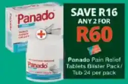 Checkers Hyper Panado Pain Relief Tablets Blister Pack/ Tub offer