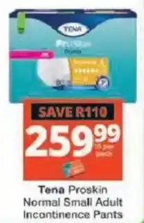 Checkers Hyper Tena Proskin Normal Small Adult Incontinence Pants offer