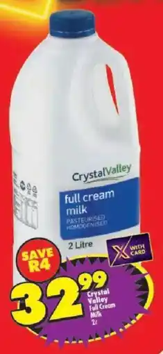 Shoprite Crystal Valley Full Cream Milk offer