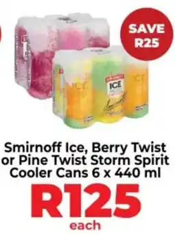 Diamond Discount Liquor Smirnoff Ice Berry Twist or Pine Twist Storm Spirit Cooler Cans offer