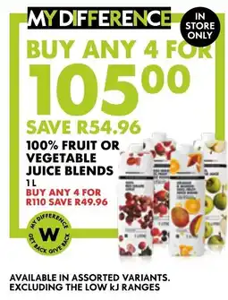 Woolworths 100% Fruit or Vegetable Juice Blends offer