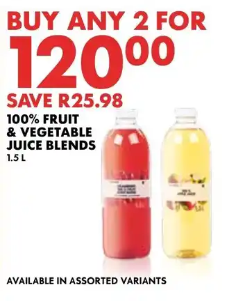 Woolworths 100% Fruit & Vegetable Juice Blends Assorted offer
