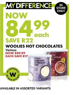 Woolworths Woolies Hot Chocolates Assorted offer
