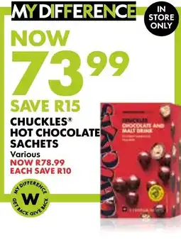 Woolworths Chuckles Hot Chocolate Sachets offer