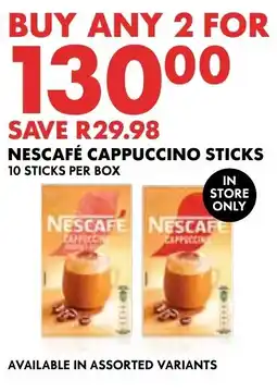 Woolworths NESCAFÉ Cappuccino Sticks offer