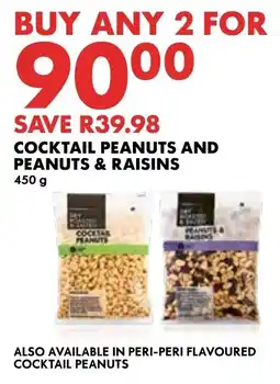 Woolworths Cocktail Peanuts and Peanuts & Raisins offer